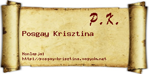 Posgay Krisztina névjegykártya
